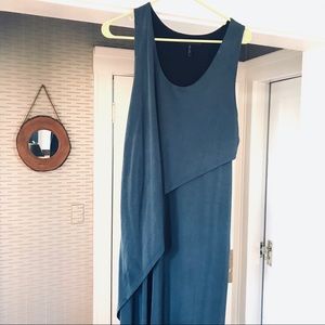 BCBG MAXAZRIA maxi dress with faux leather back